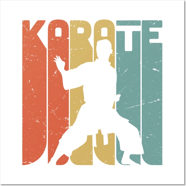 Retro Karate, Karate lover gift idea , karate fan present, martial arts Wall Art by Anodyle